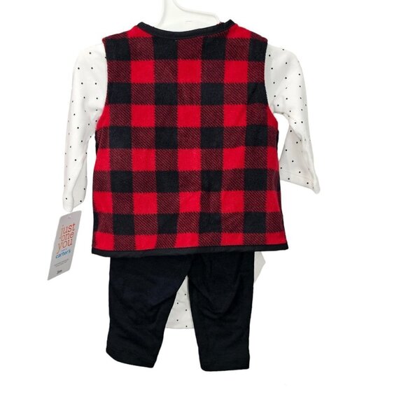 💎428 Carter's Baby 3-Piece Buffalo Check Little Vest Set - Picture 3 of 6
